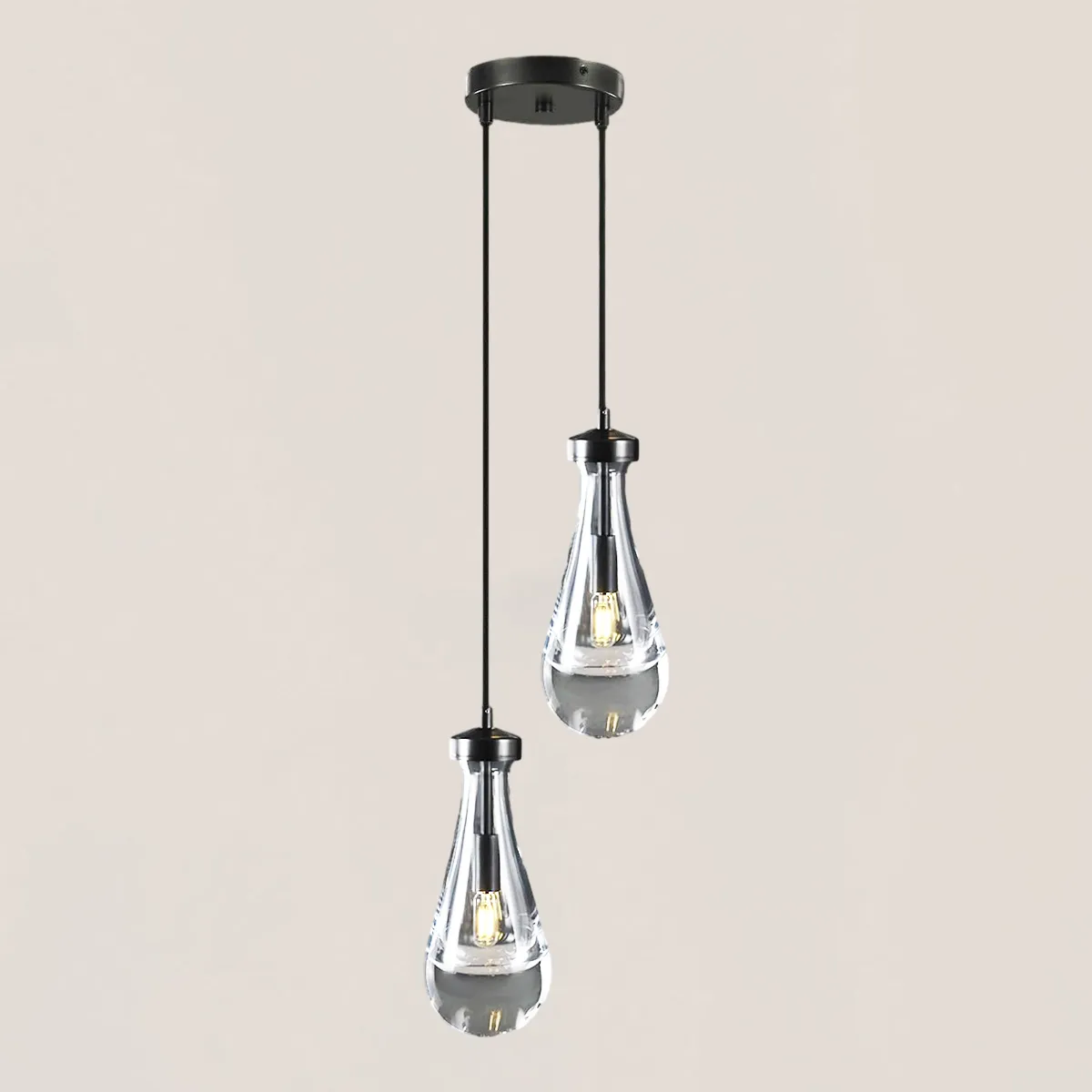 VASELAMPS - 2/3-light Cord Round Chandelier-VaseLamps