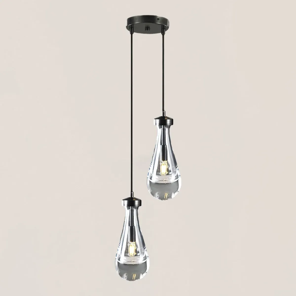VASELAMPS - 2/3-light Cord Round Chandelier-VaseLamps