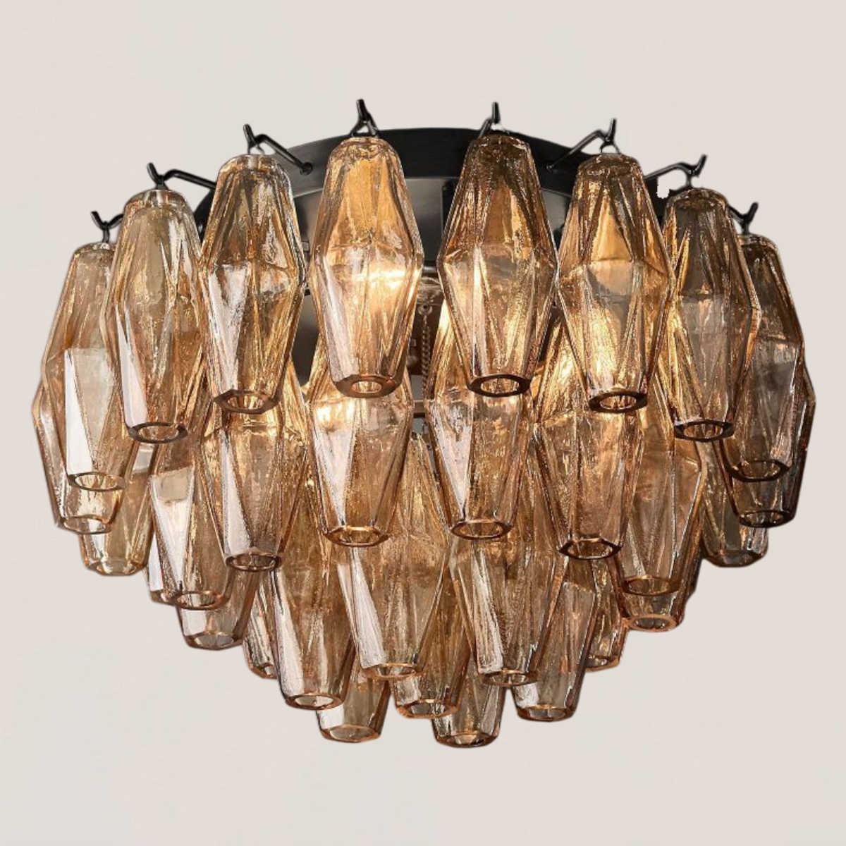 Chiara Clear Glass Flushmount-VaseLamps