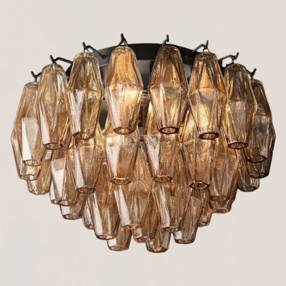 Chiara Clear Glass Flushmount-VaseLamps