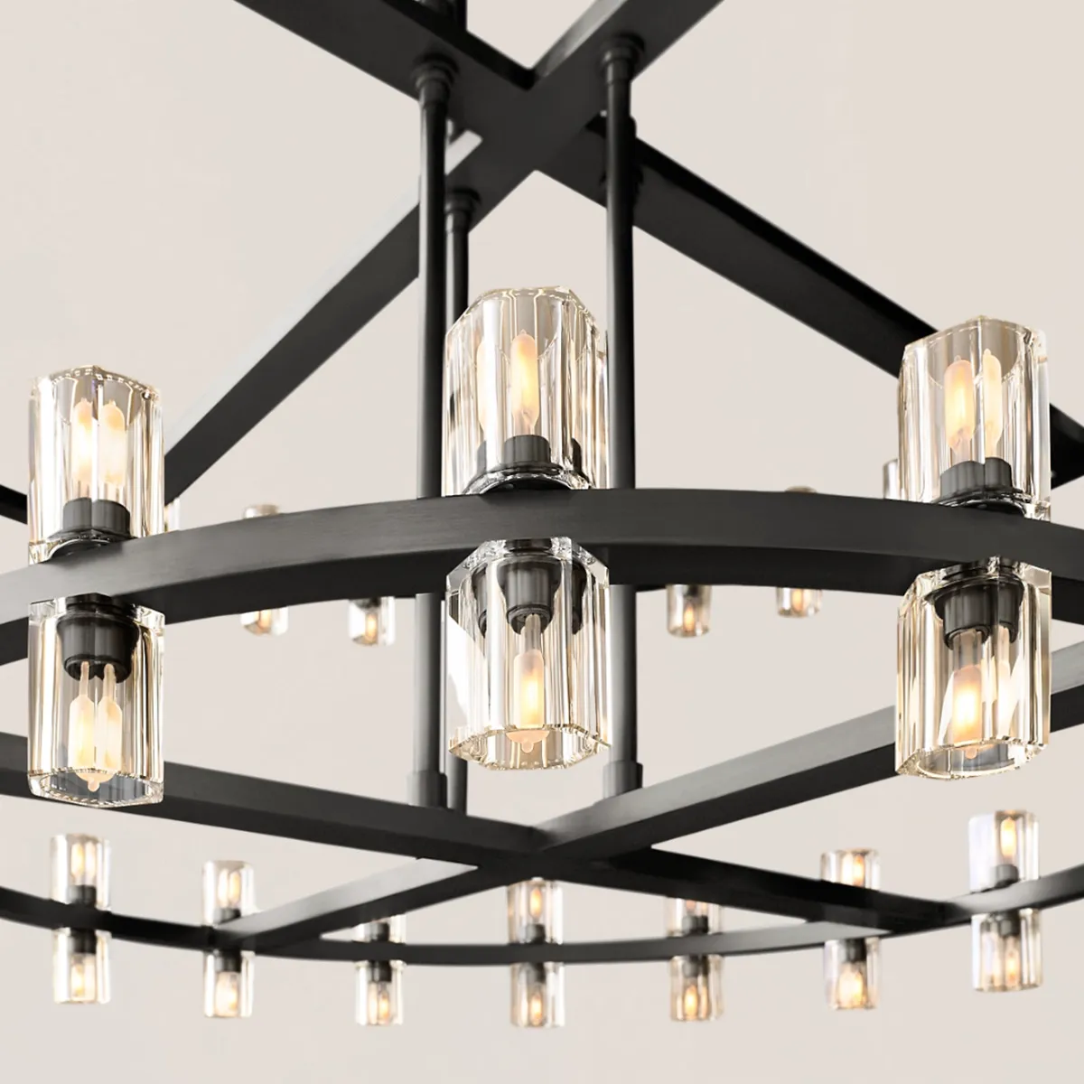 Arcachon LED Round 2-Tier Chandelier 60"-VaseLamps