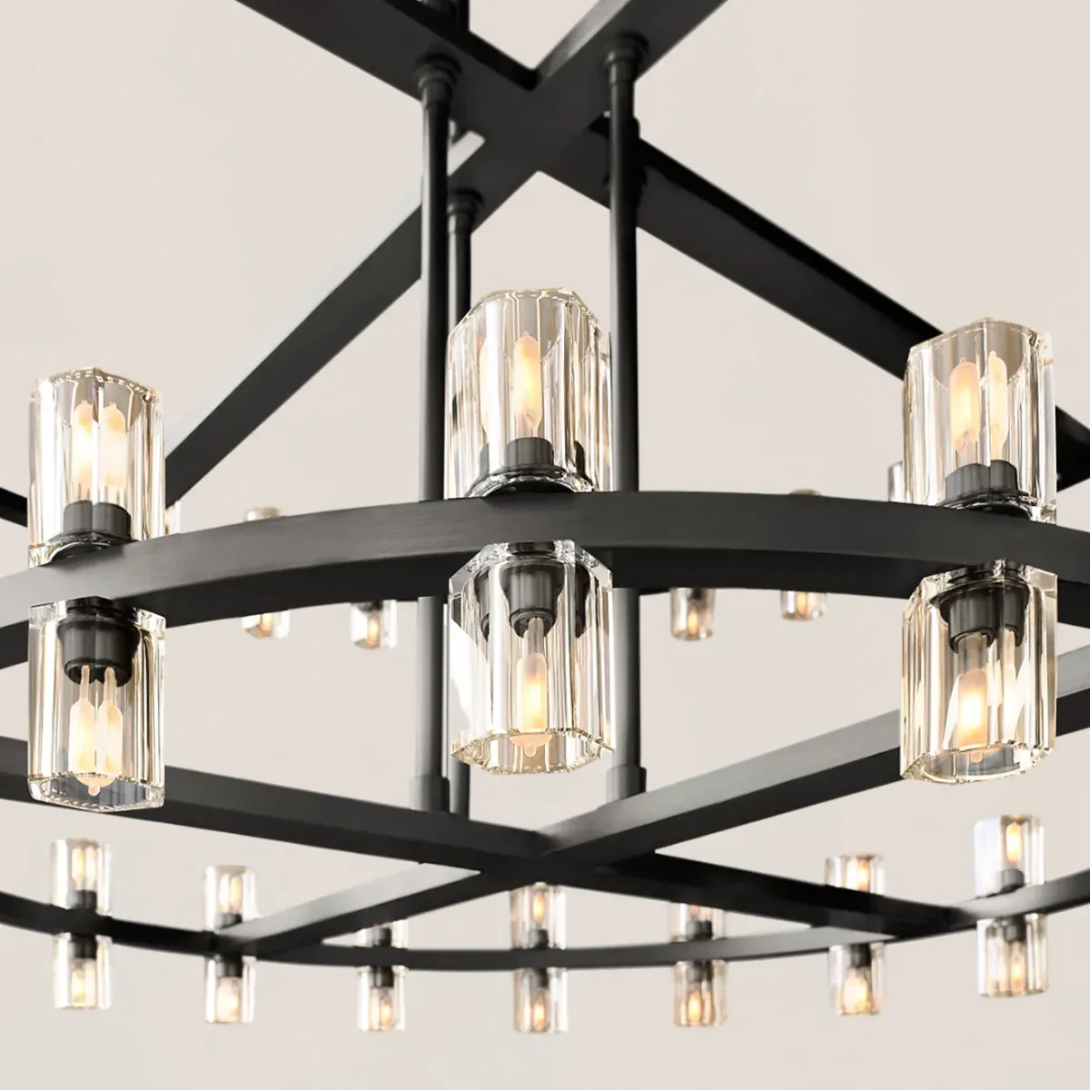 Arcachon LED Round 2-Tier Chandelier 60"-VaseLamps