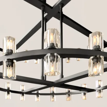 Arcachon LED Round 2-Tier Chandelier 60"-VaseLamps