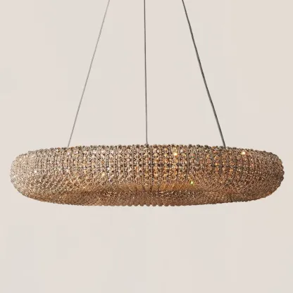 Halo Crystal Round LED Chandelier-VaseLamps