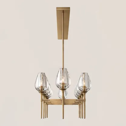 Tulip Crystal Linear Chandelier-VaseLamps