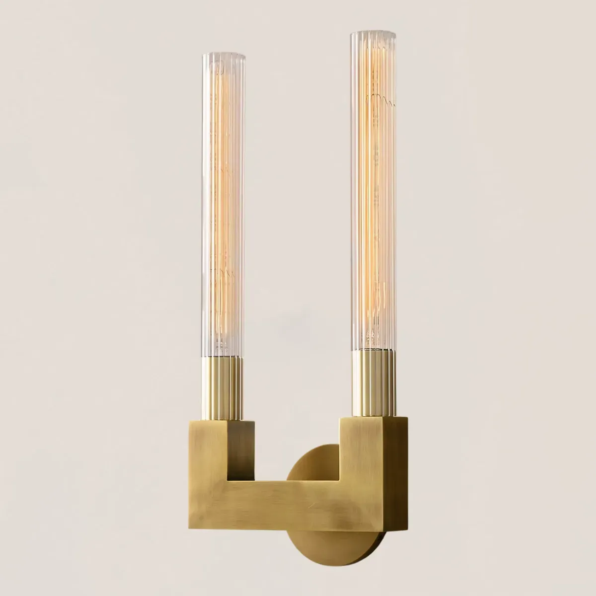 Cannele Glass Double Wall Sconce-VaseLamps