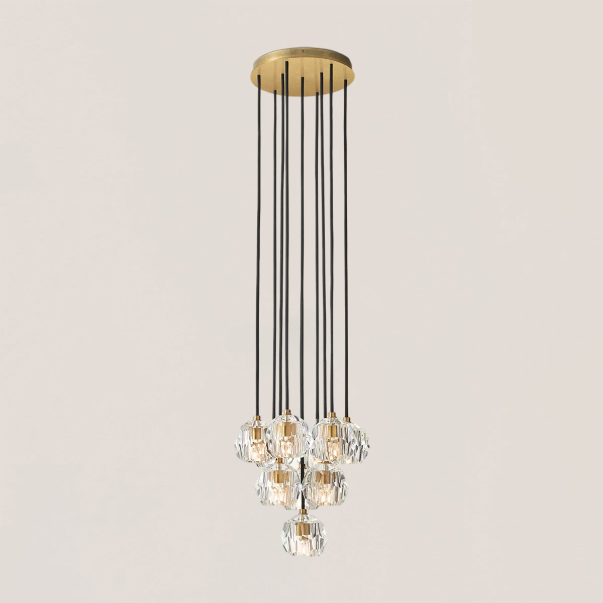 Boule De Crystal Round Cluster Chandelier-VaseLamps