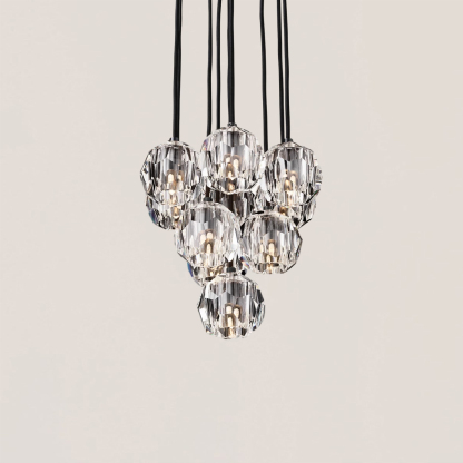 Boule De Crystal Round Cluster Chandelier-VaseLamps