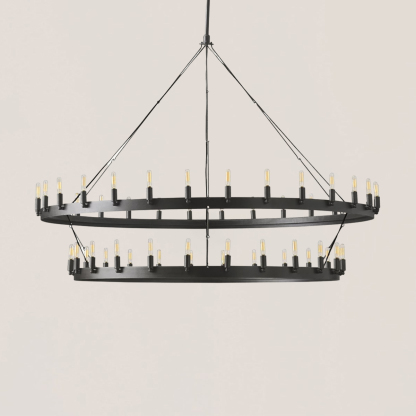 Camino Vintage Filament 2-tier Black Chandelier-VaseLamps