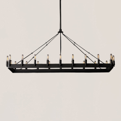 Camino Vintage Filament Rectangular Chandelier-VaseLamps