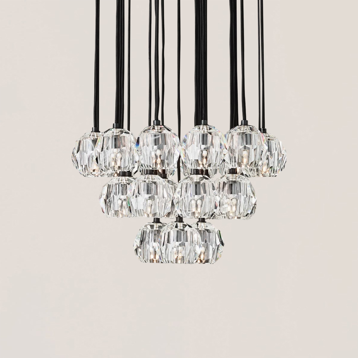 Boule De Crystal Round Cluster Chandelier-VaseLamps