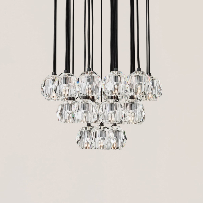 Boule De Crystal Round Cluster Chandelier-VaseLamps
