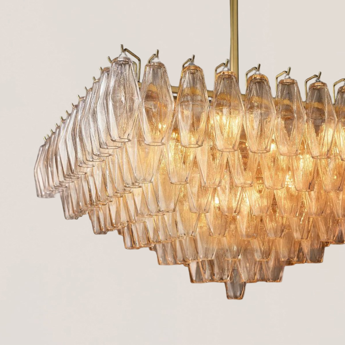 Chiara Clear Glass Square Chandelier-VaseLamps