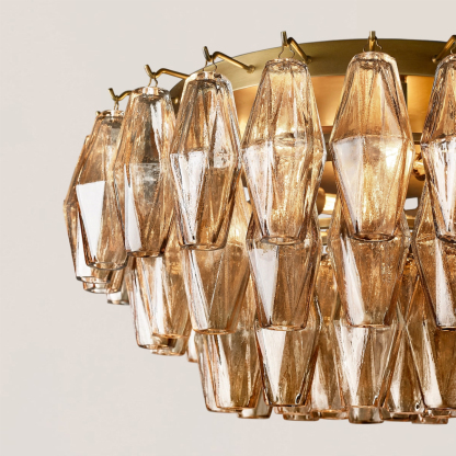 Chiara Clear Glass Flushmount-VaseLamps