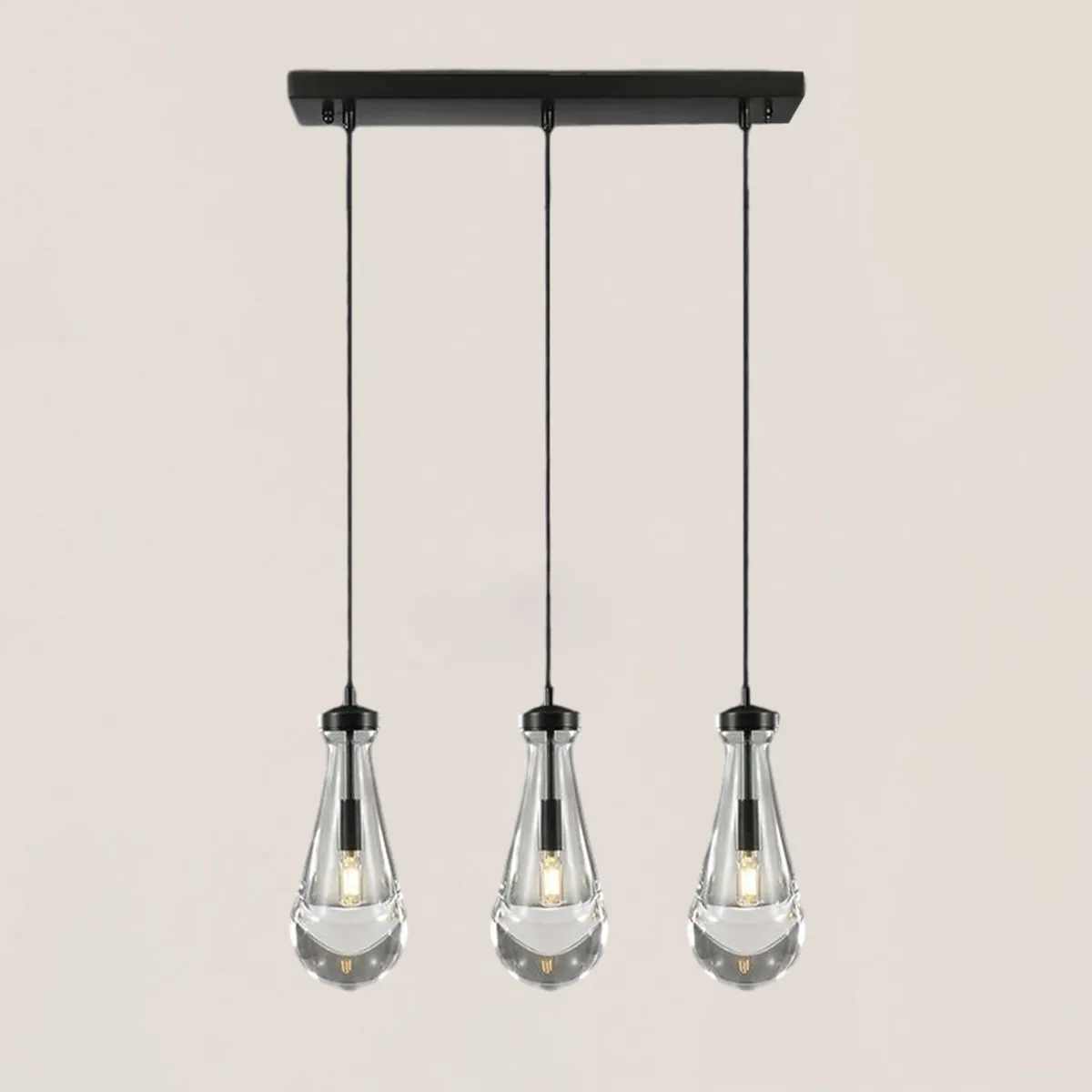 VASELAMPS - 3-light Rectangular Chandelier