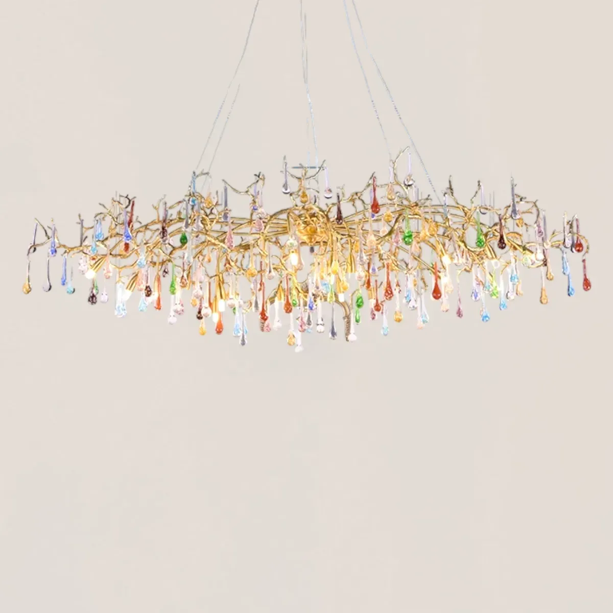 VASELAMPS - Colorful Crystal Glass Dining Branch Chandelier-VaseLamps