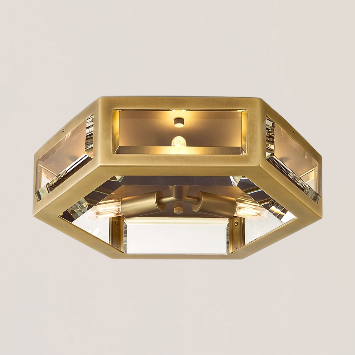 Chevalier Brass Flushmount-VaseLamps