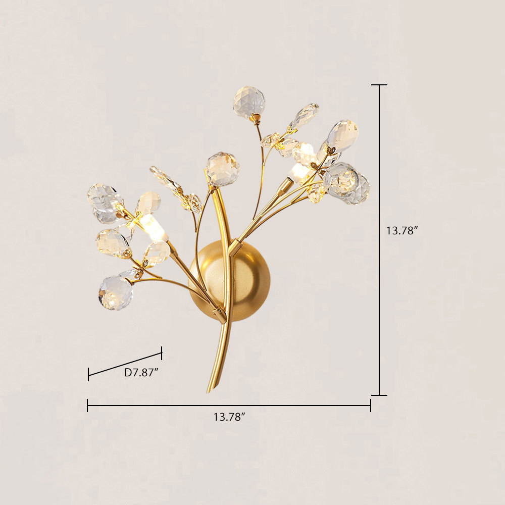 VASELAMPS - Modern Luxury Branches Clear Crystal Wall Sconce-VaseLamps