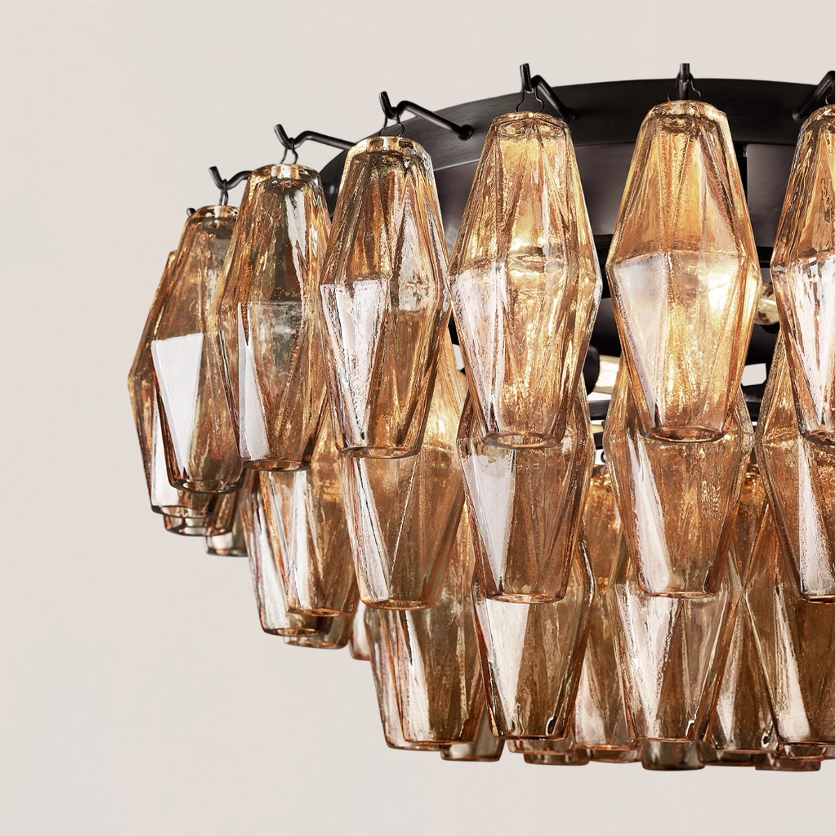 Chiara Clear Glass Flushmount-VaseLamps