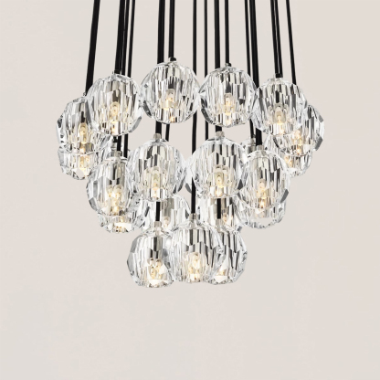 Boule De Crystal Round Cluster Chandelier-VaseLamps