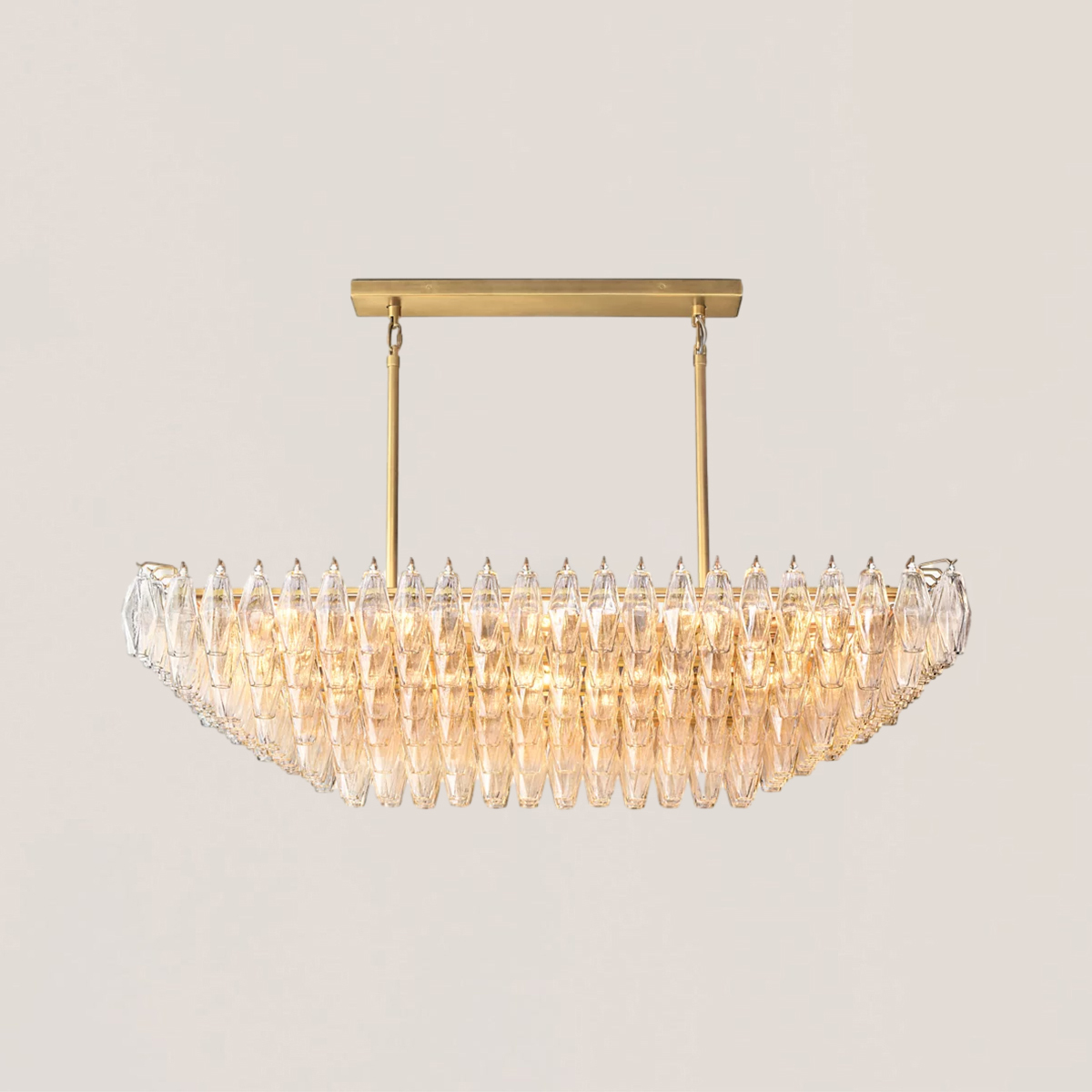 Chiara Clear Glass Square Chandelier-VaseLamps