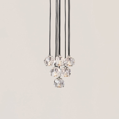 Boule De Crystal Round Cluster Chandelier-VaseLamps