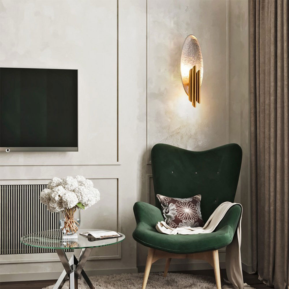 VASELAMPS - Oval Iron Electroplating Wall Light-VaseLamps