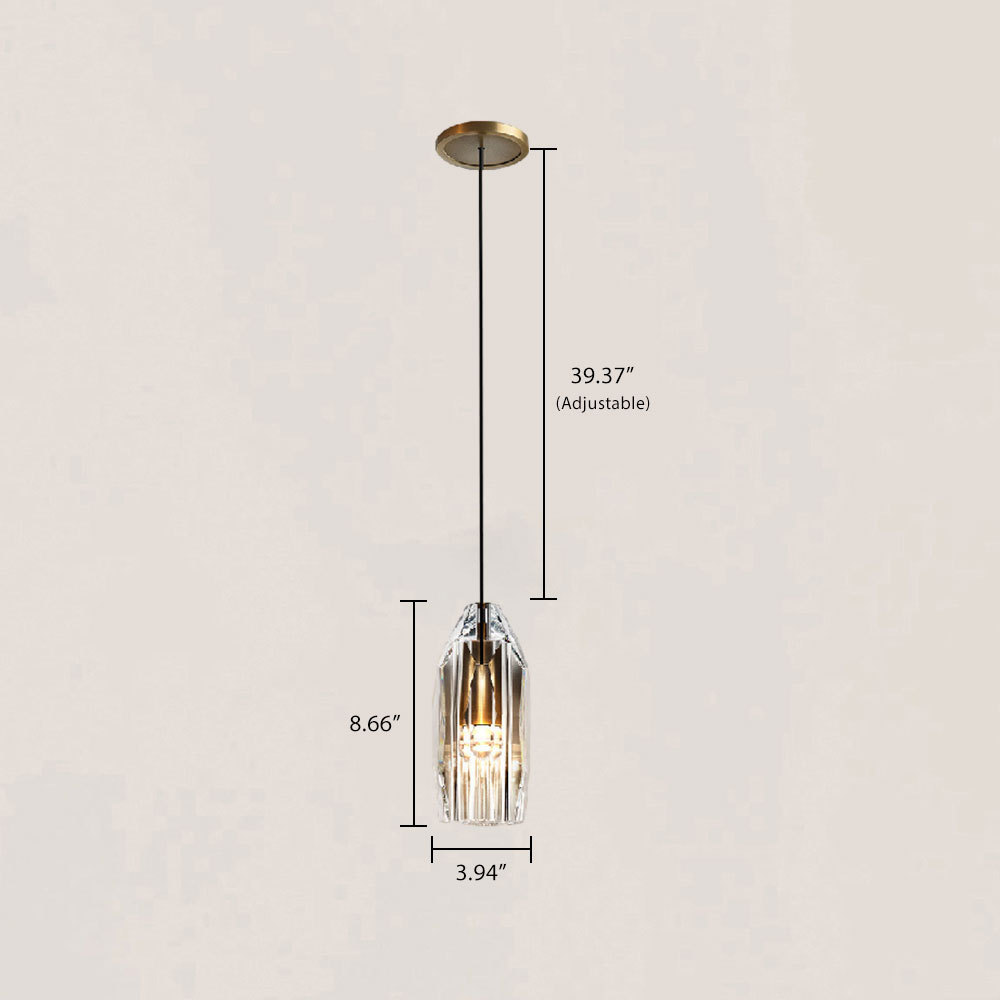 VASELAMPS - Brass Crystal Polygonal Pendant-VaseLamps