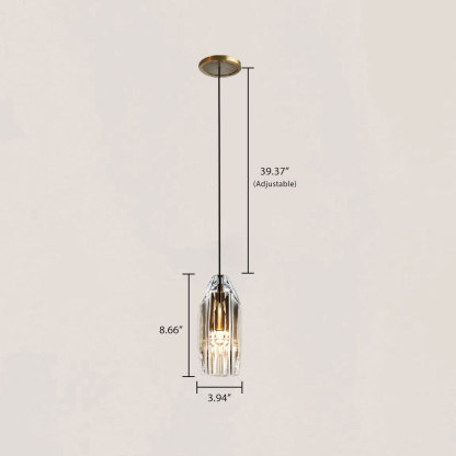 VASELAMPS - Brass Crystal Polygonal Pendant-VaseLamps