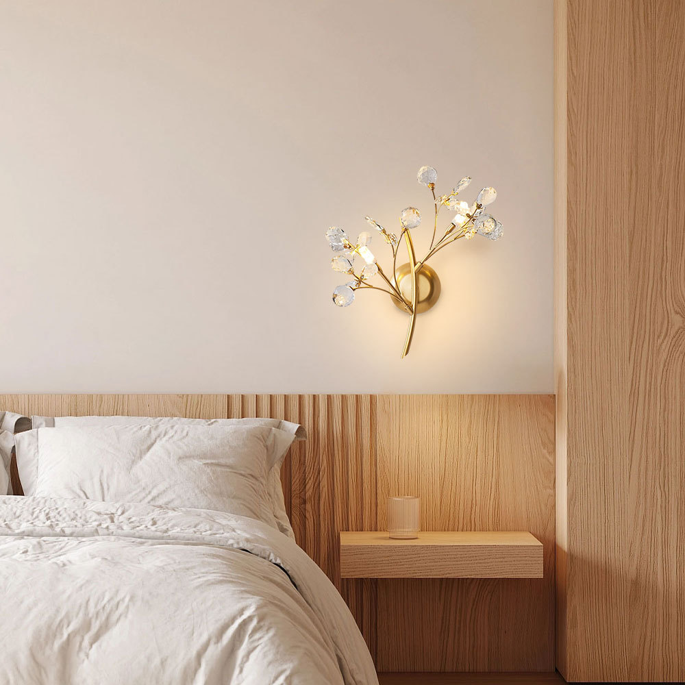 VASELAMPS - Modern Luxury Branches Clear Crystal Wall Sconce-VaseLamps