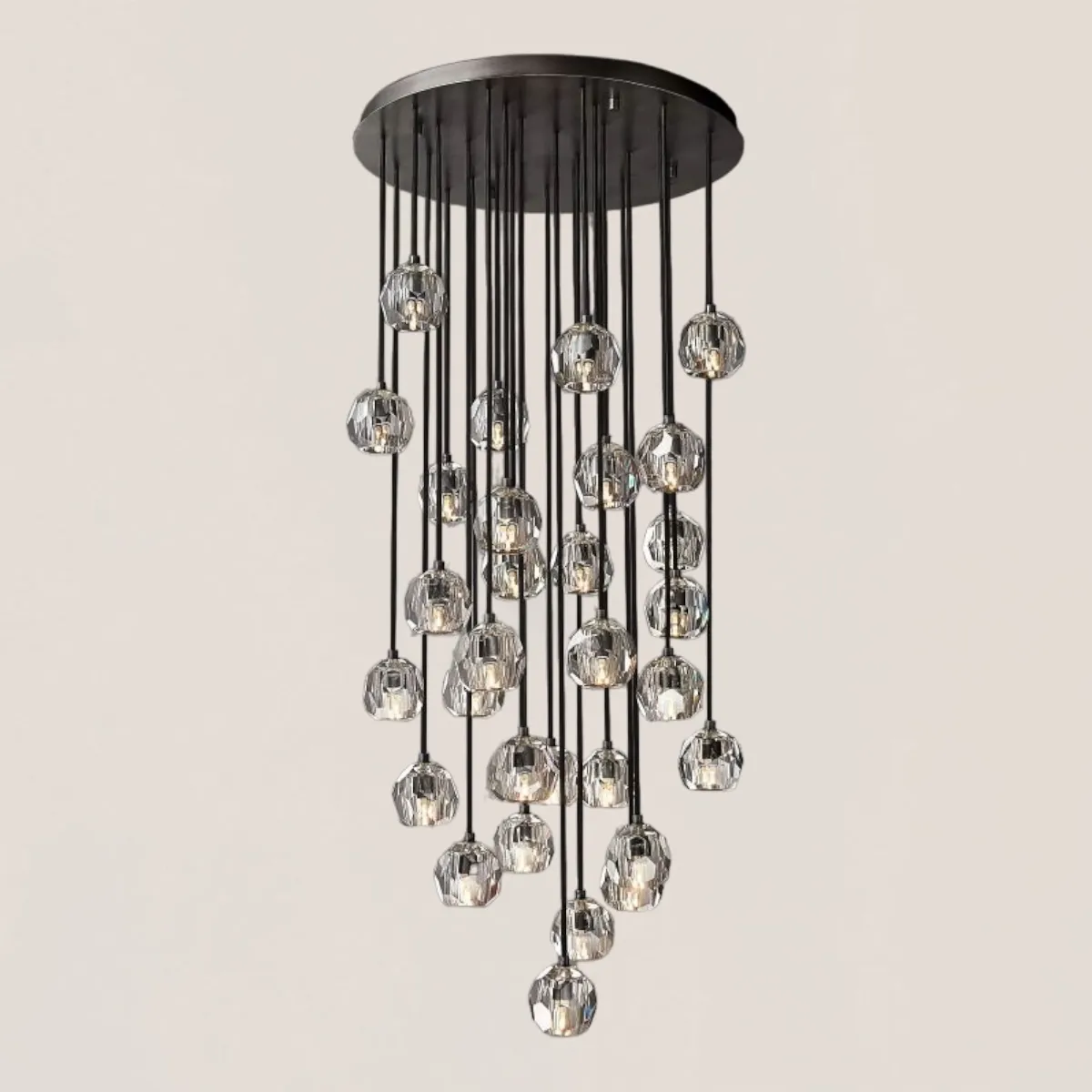 Boule De Crystal Clear Round Cluster Chandelier-VaseLamps
