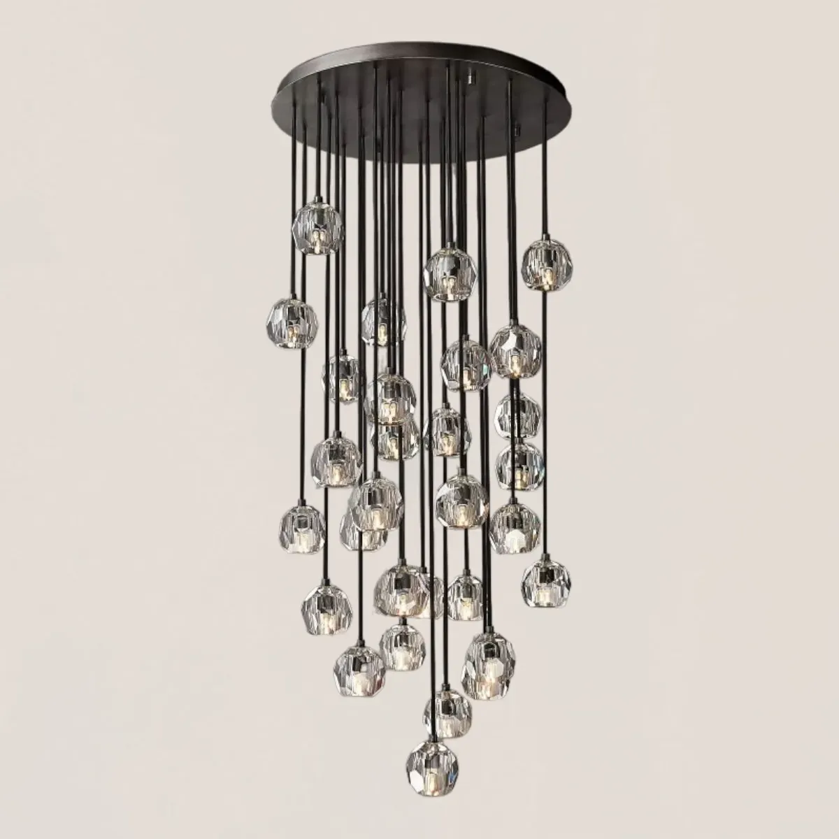 Boule De Crystal Clear Round Cluster Chandelier-VaseLamps