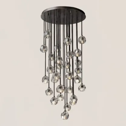 Boule De Crystal Clear Round Cluster Chandelier-VaseLamps