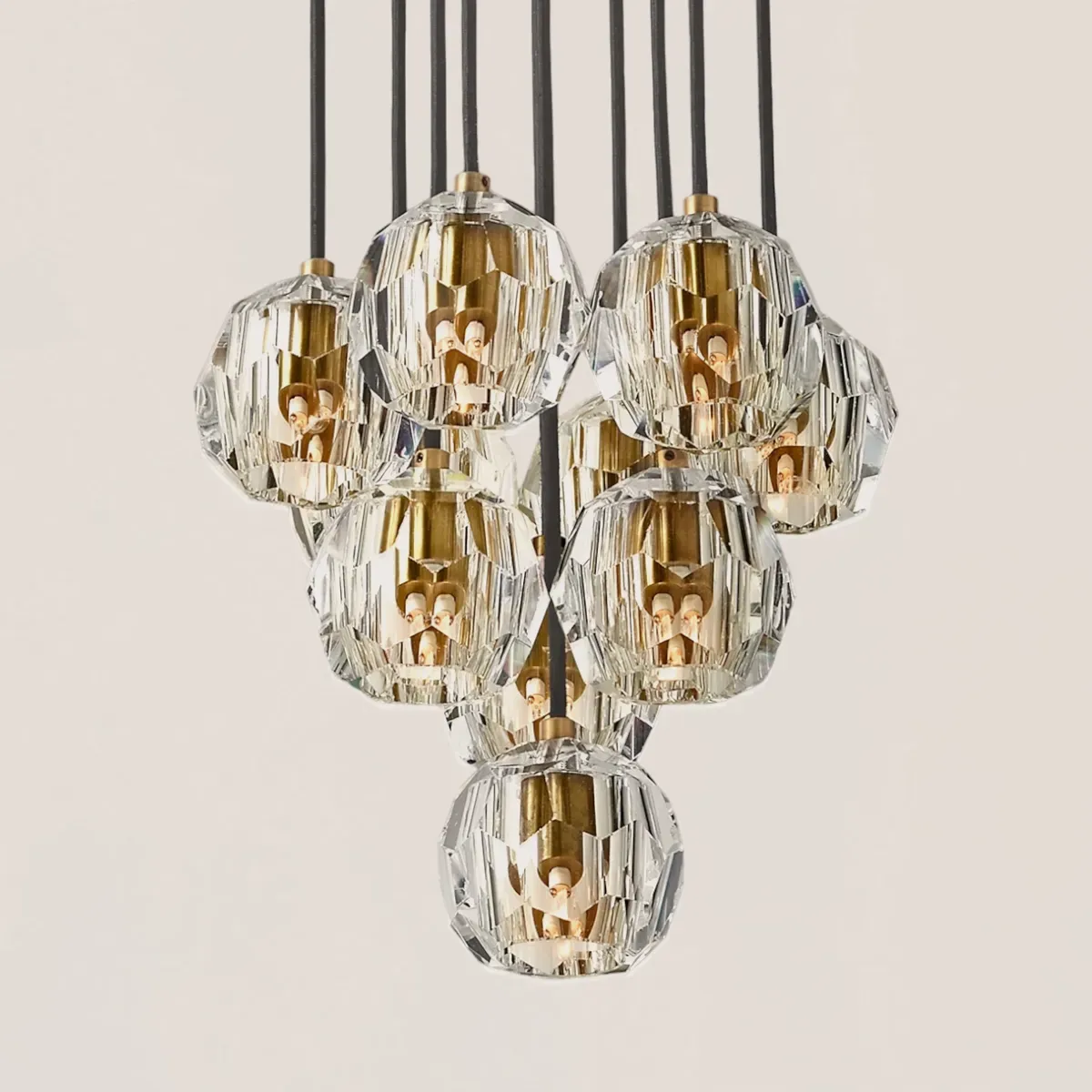 Boule De Crystal Clear Round Cluster Chandelier-VaseLamps