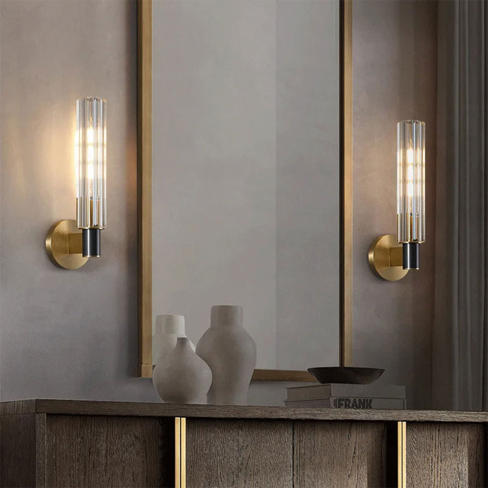 VASELAMPS - Modern Minimal Brass Glass Wall Sconce-VaseLamps