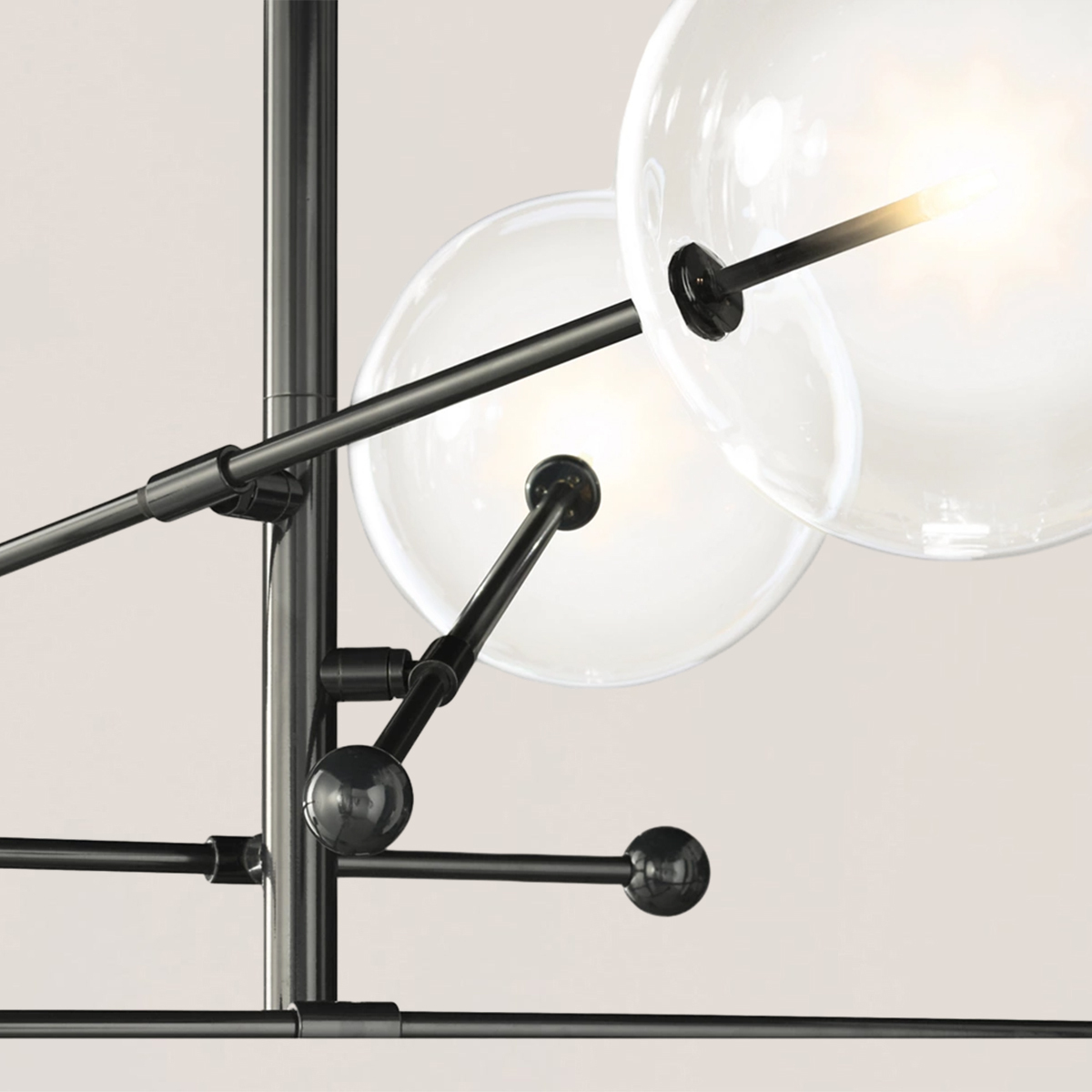 Glass Globe Mobile 6-stem Chandelier 55"-VaseLamps