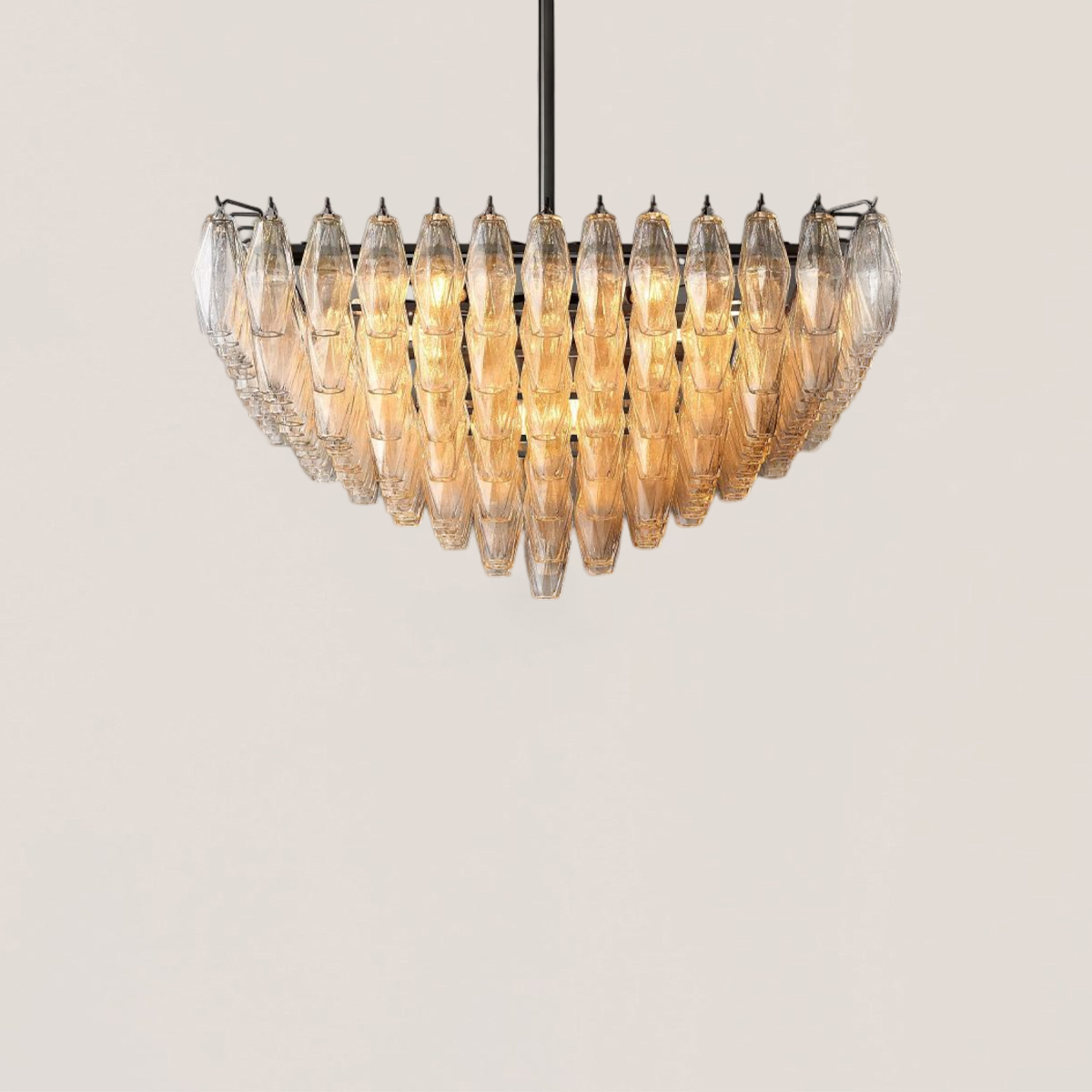 Chiara Clear Glass Square Chandelier-VaseLamps