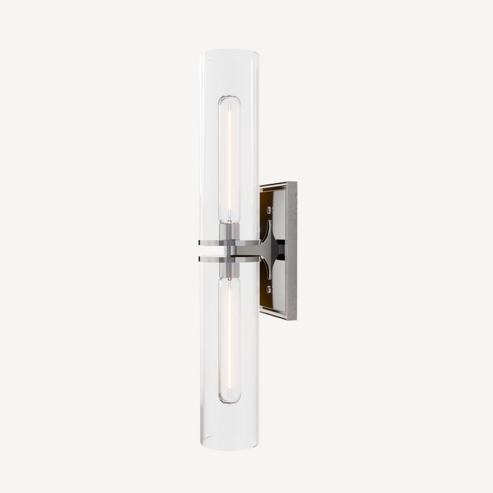 Dual-Layer Glass and Gold Metal Wall Sconce
