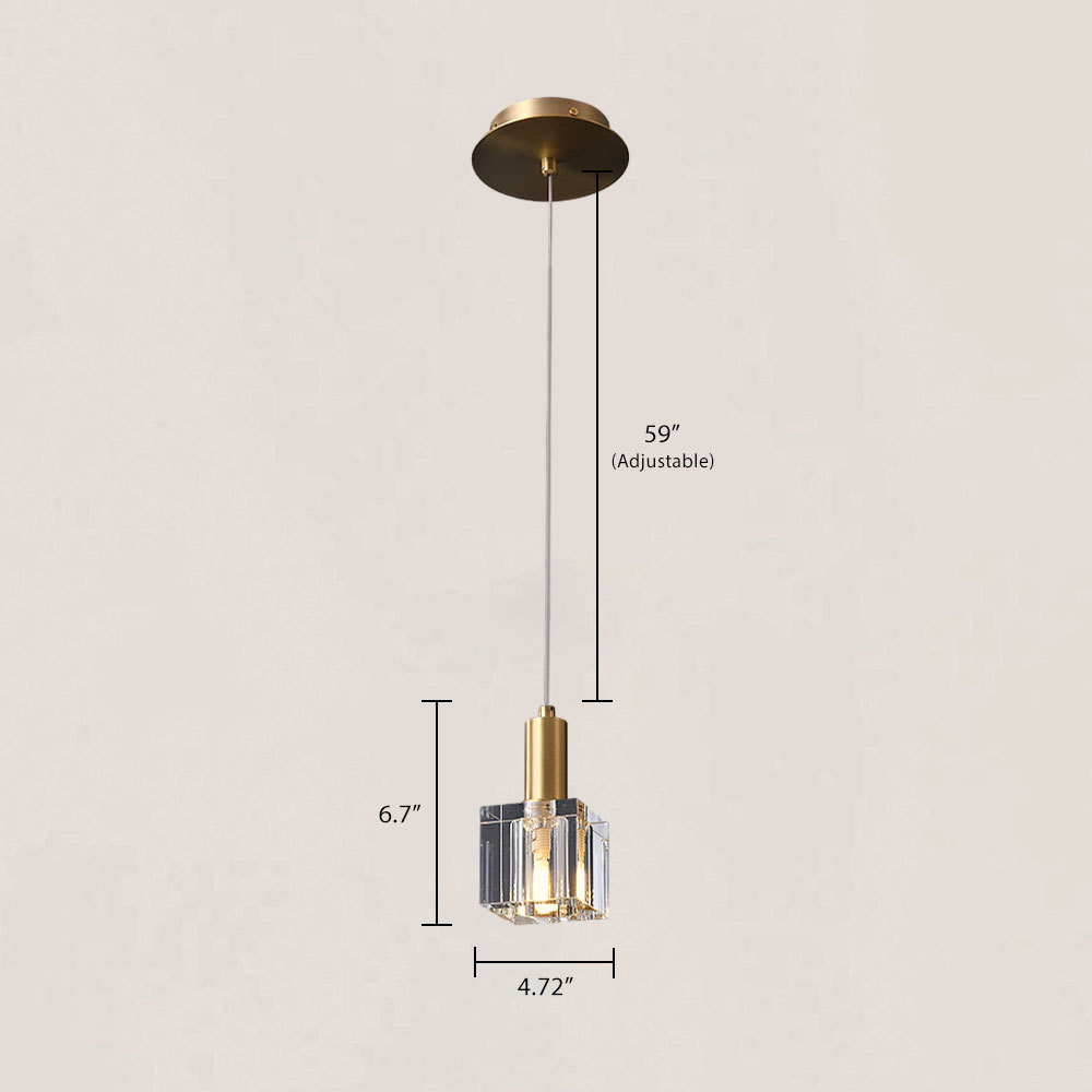VASELAMPS - Modern Simplicity Cube Crystal Pendant Light-VaseLamps