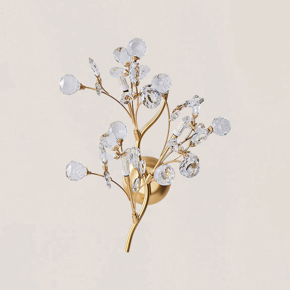 VASELAMPS - Modern Luxury Branches Clear Crystal Wall Sconce-VaseLamps