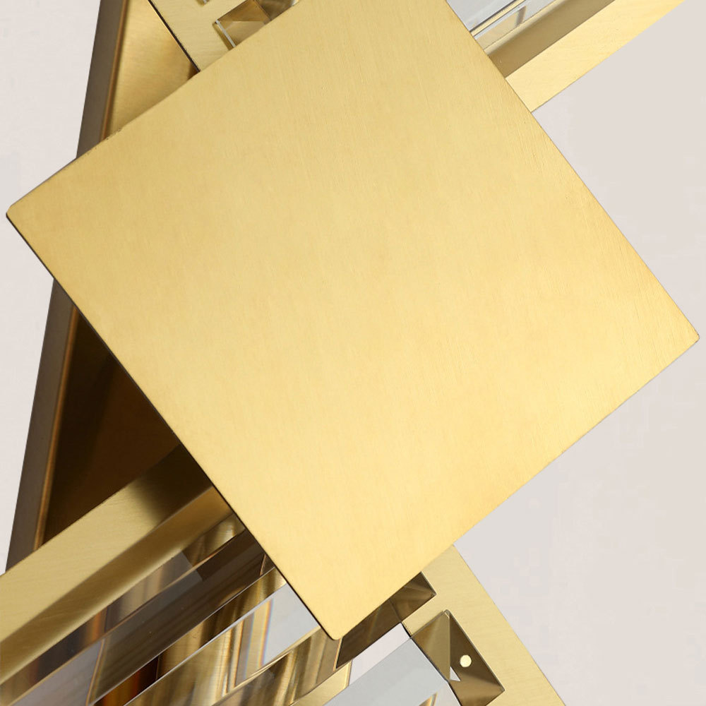 VASELAMPS - Modern Rhombus Crystal Gold Plated Wall Sconce-VaseLamps