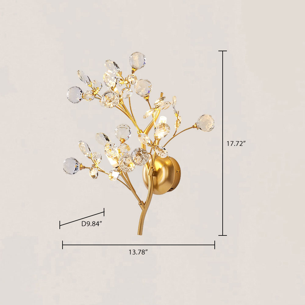 VASELAMPS - Modern Luxury Branches Clear Crystal Wall Sconce-VaseLamps