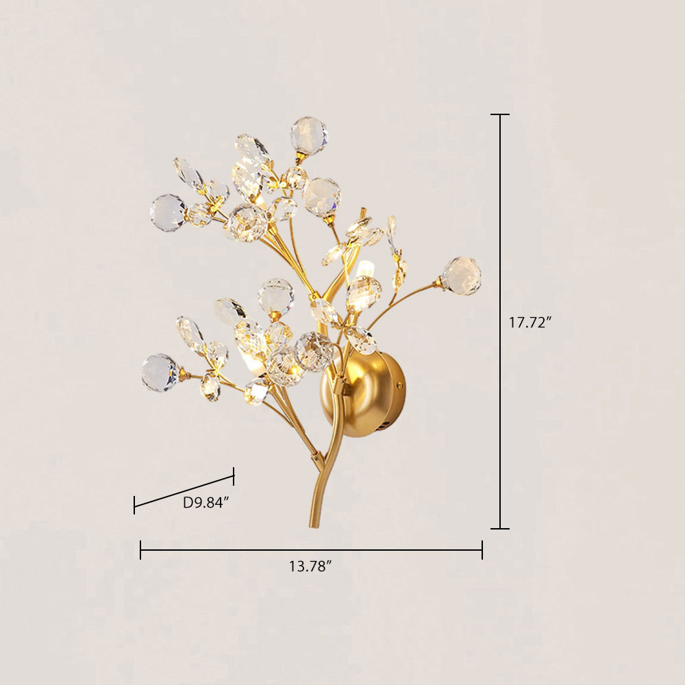 VASELAMPS - Modern Luxury Branches Clear Crystal Wall Sconce-VaseLamps