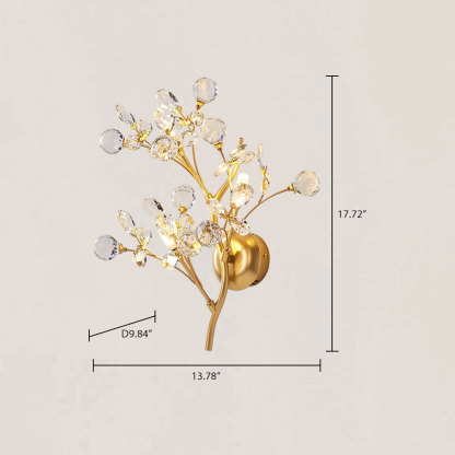 VASELAMPS - Modern Luxury Branches Clear Crystal Wall Sconce-VaseLamps