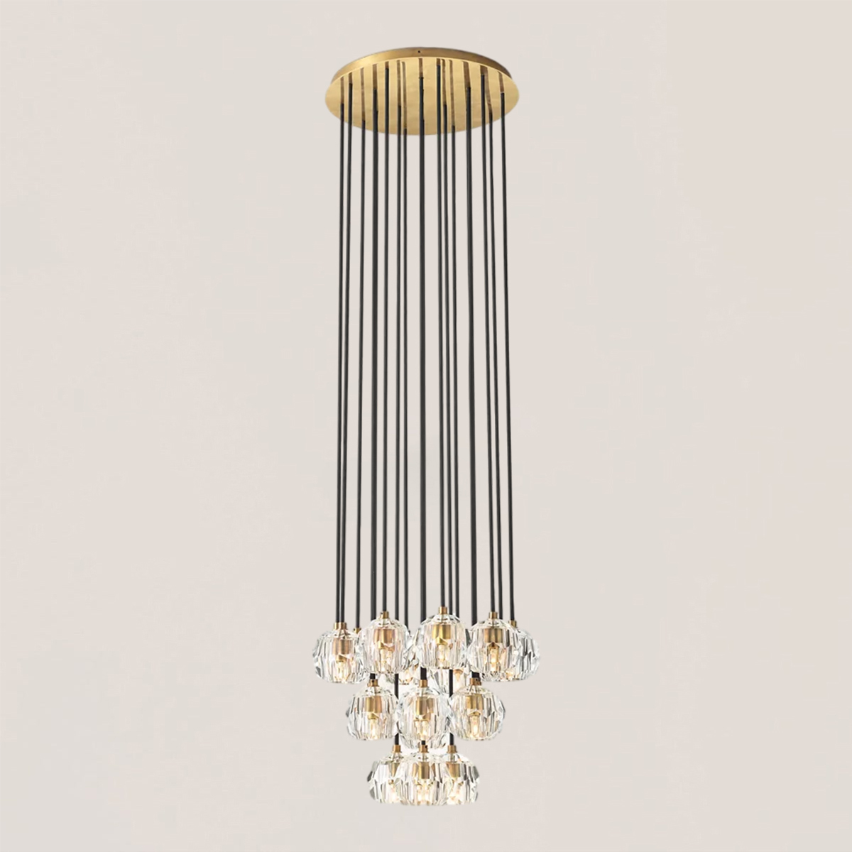 Boule De Crystal Clear Round Cluster Chandelier-VaseLamps