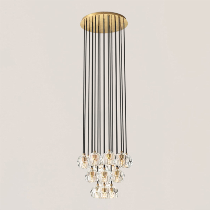 Boule De Crystal Clear Round Cluster Chandelier-VaseLamps