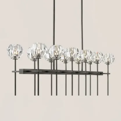 Boule De Crystal Clear Double Linear Chandelier 60"-VaseLamps