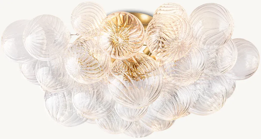 Swirled-Glass Orbs Flushmount-VaseLamps