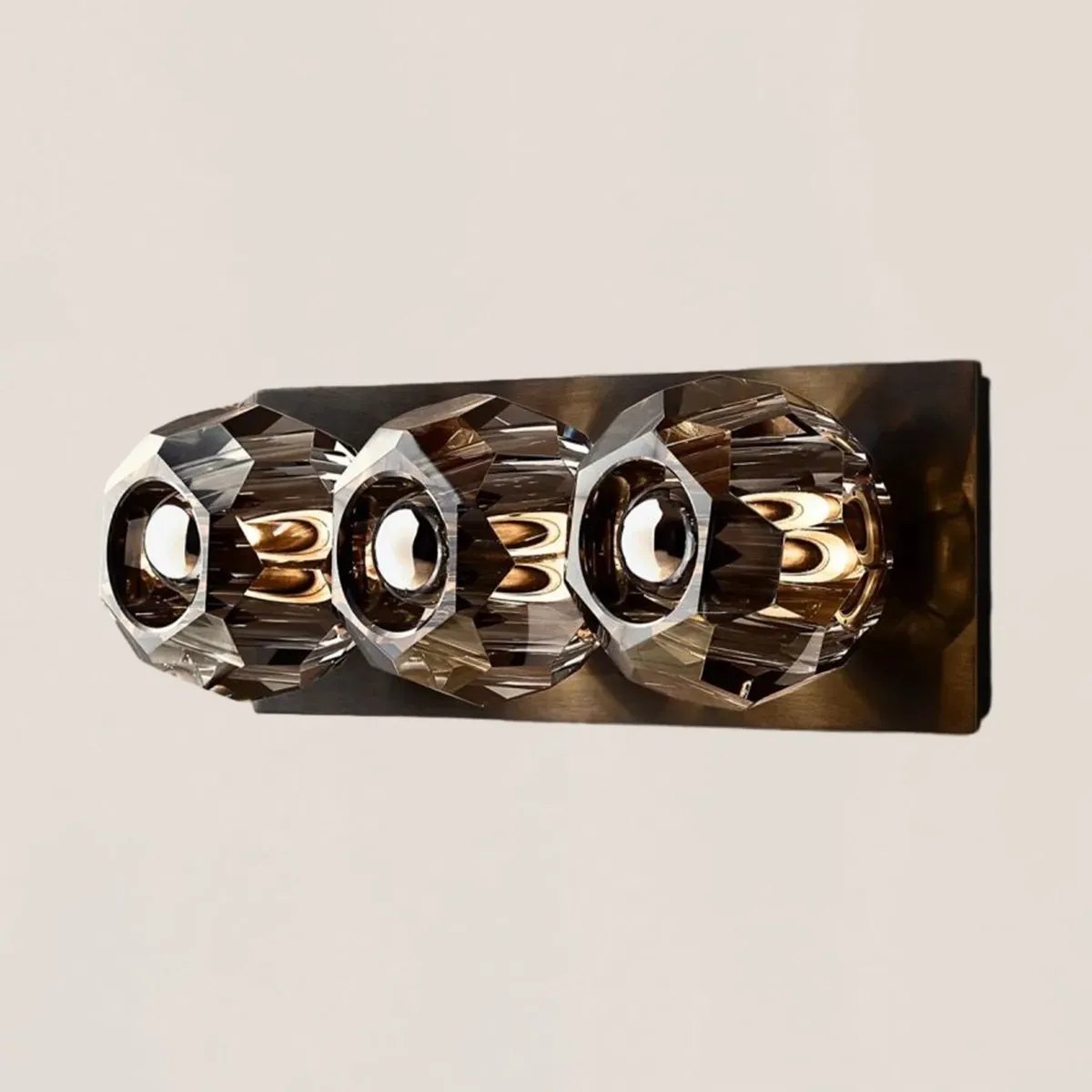 Boule De Crystal Smoke Linear Short Wall Sconce-VaseLamps