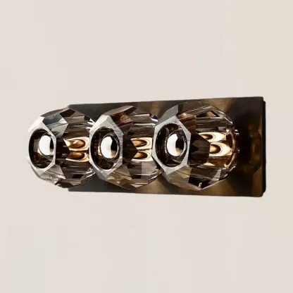 Boule De Crystal Smoke Linear Short Wall Sconce-VaseLamps